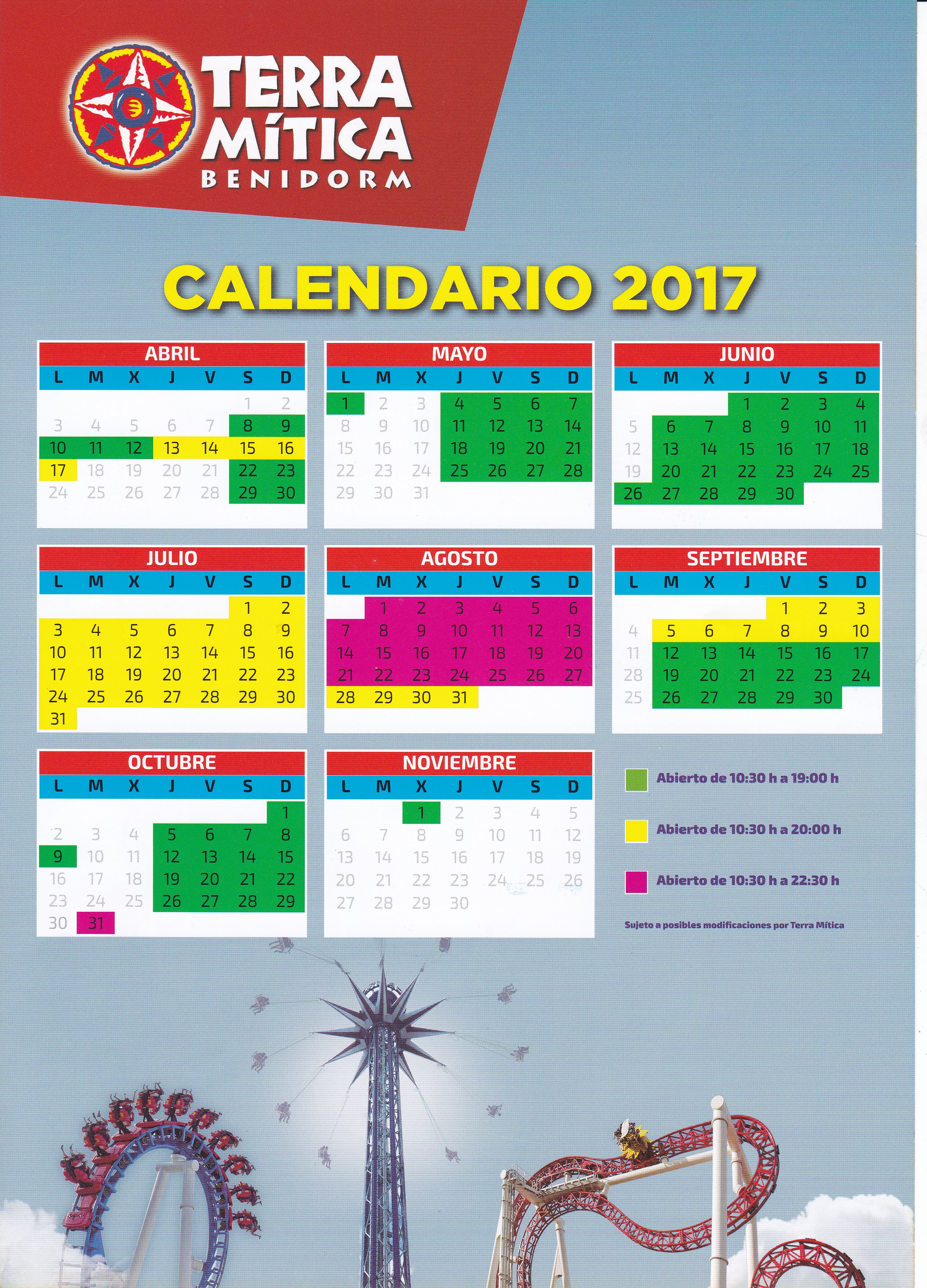 TerraMitica Calendar 2017